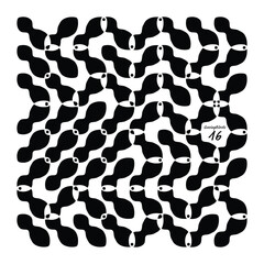 Creative Vector Art - Gazing Blocks Series - Item 16. A unique, original, completely random and unparalleled pattern design.