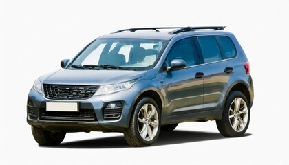 Obraz premium Modern Metallic SUV Car Isolated on a White Background