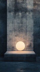 Minimalistyczny obraz źródła światła w architekturze betonu