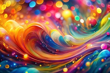 Fototapeta premium Abstract Nature Background, Painted Brushstrokes, Bokeh, Artistic Texture, Vivid Colors