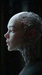 Fototapeta na wymiar Humanoidny robot twarz