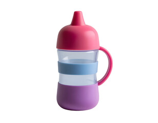 Plastic baby bottle isolated on transparent background