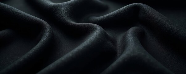 Obraz premium Deep black suede, soft nap, subtle light variations, high-resolution, grain, elegant
