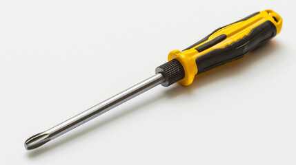 Flathead Screwdriver on an isolated white background, object focused, png, stock image, hd quality