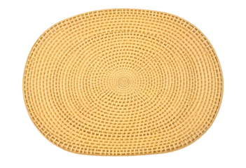 Round wicker mat isolated on transparent background