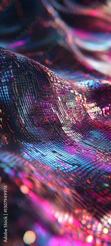 Canvas Prints a futuristic digital weaving pattern made of holographic strands with shifting iridescent hues