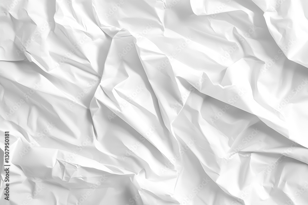 Leinwandbilder Soft White Crumpled Paper Texture Perfect for Digital and Print Projects : Generative AI