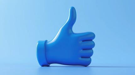 Vibrant Blue 3D Thumbs Up Icon