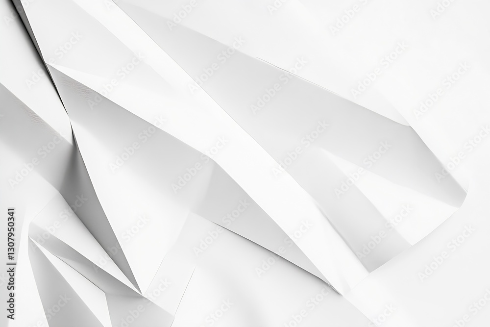 Poster Elegant and Minimalist White Paper Abstract with Dynamic Lines and Angles Perfect for Modern Design Projects : Generative AI