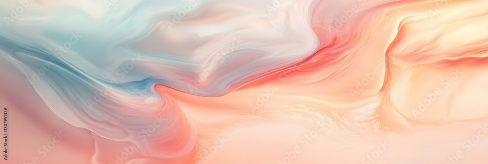Aufkleber Sunrise colors blend in soft pastel clouds to evoke a feeling of hope and tranquility at dawn Generative AI