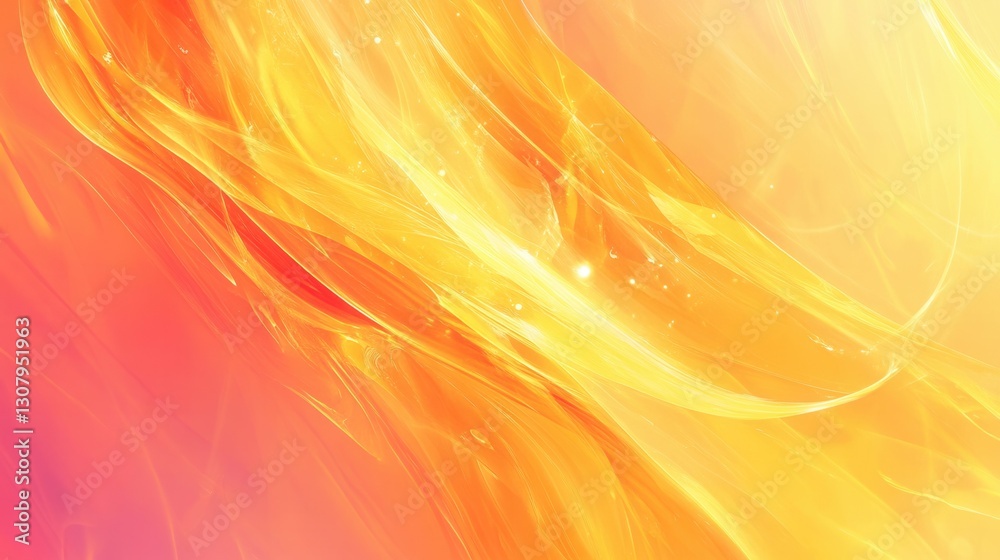 Fototapete Dynamic and vibrant abstract background bursting with joy and colorful light in warm shades of yellow and orange Generative AI