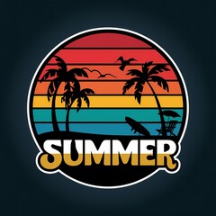 summer beach t-shirt design, tropical summer t-shirt design, retro summer t-shirt design, vintage summer t-shirt design, aesthetic summer t-shirt design, summer vacation t-shirt design, surfing summer