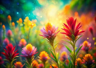 Fototapeta premium Abstract Spring Paintbrush Strokes on Natural Background - Vibrant Floral Art