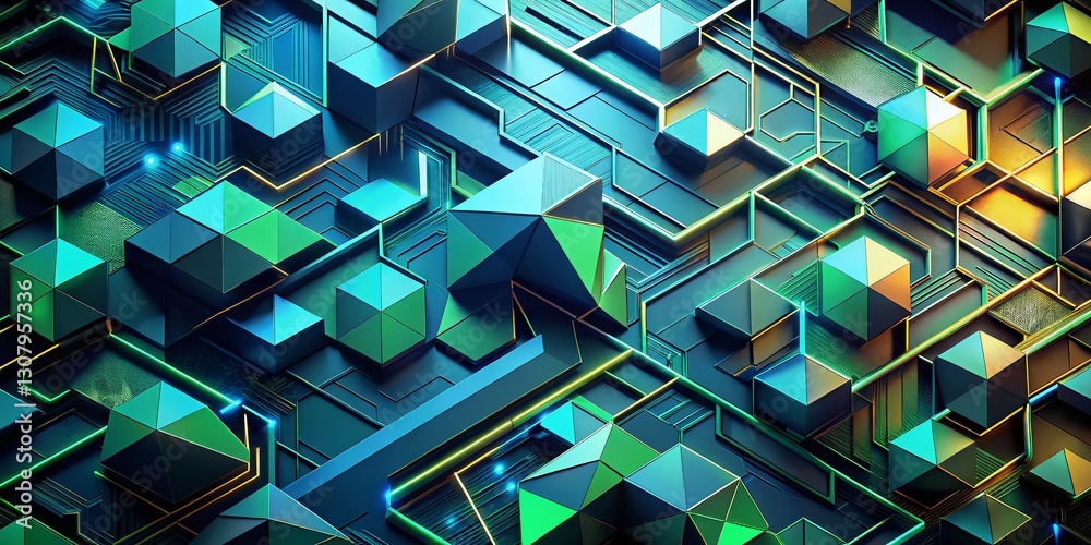 Poster abstract tech camo background: repeating geometric pattern with copy space