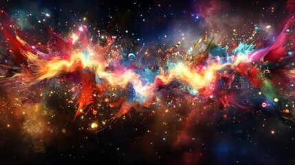 Vibrant Artistic Creativity - Colorful Explosion of Paint Splashes