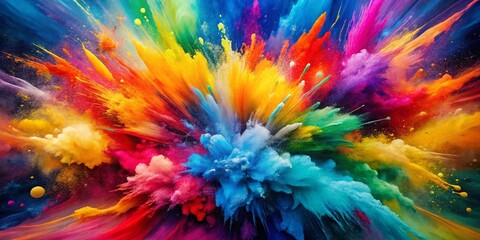 Obraz premium Abstract Watercolor Background: Vibrant Brushstrokes & Color Splashes