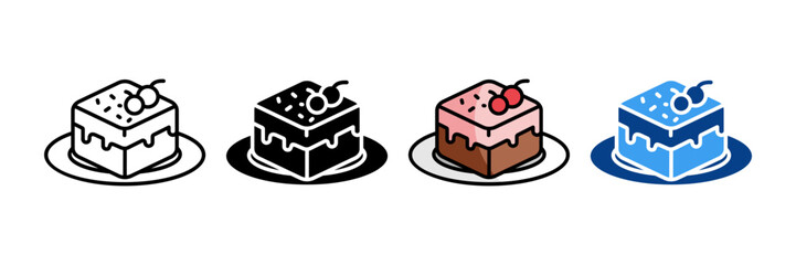 Chocolate Cake  Icon Set Multiple Style Collection
