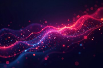 Abstract digital code flowing, glowing background, data center, software engineering, technology