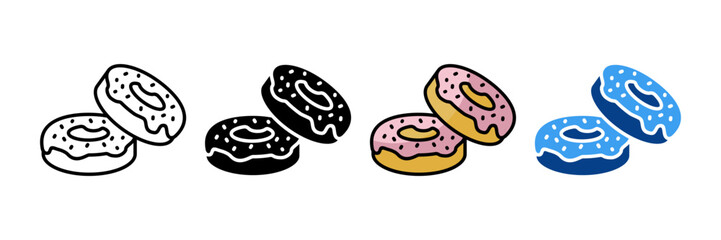 Doughnut  Icon Set Multiple Style Collection