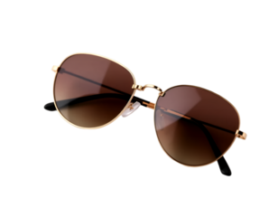 Sunglasses with brown glass isolated on transparent background