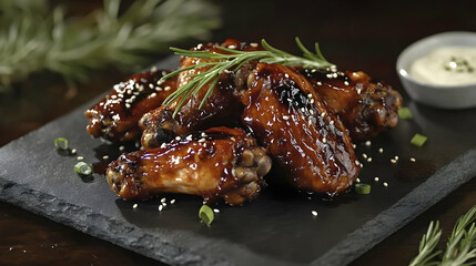 Delicious Glazed Chicken Wings: A Realistic Food Photography Image