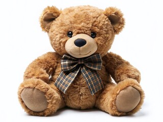 Obraz premium Adorable Brown Teddy Bear with Bow Tie - Panoramic PNG Image