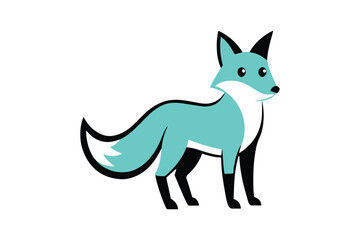 fox line art of vector