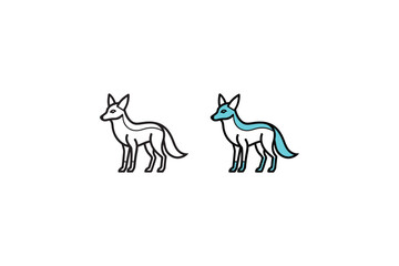 Fototapeta premium jackal line art of vector