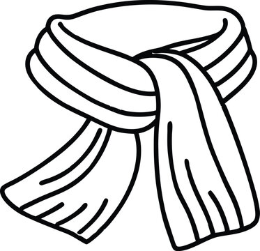 black and white scarf clip art preview
