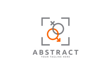 Relationship Target Focus Logo. Minimal Logotype Outline Concept. Man and Woman Dating Symbol for Success Targeting love, Couple, romantic, valentine, wedding, marriage, decoration, romance,