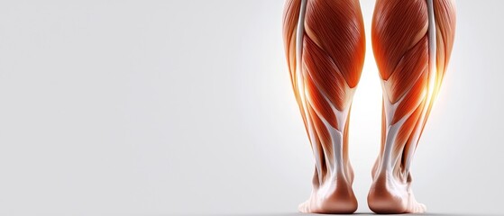 Human Leg Muscles Anatomy Posterior View 3D Render