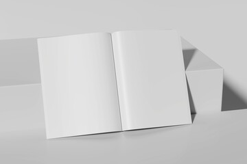 Blank Two-Fold Open Brochure Cover On White Background