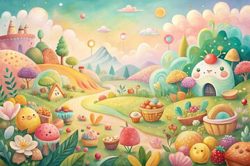 Adorable Doodle Food Illustrations: Vintage Style Landscape Photography