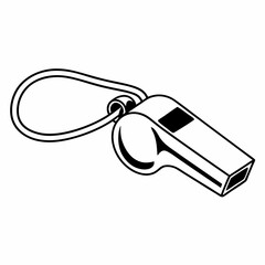 metal whistle isolated on white