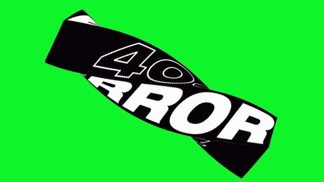 Loop illustration of error 404 3d animated