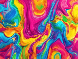 Obraz premium Iridescent chromatic waves abstract background with colorful texture