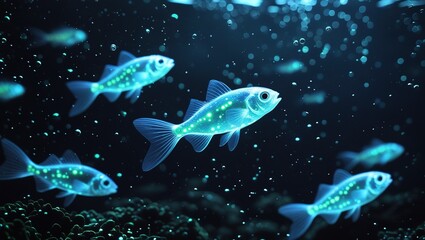 Fototapeta premium underwater scene with coral riff fishes and jellyfish