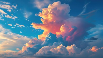 colorful clouds in the blue sky background photo