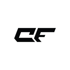 Obraz premium CF monogram logo design letter text name symbol monochrome logotype alphabet character simple logo