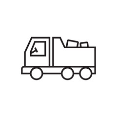 Fototapeta premium Dump truck icon flat design