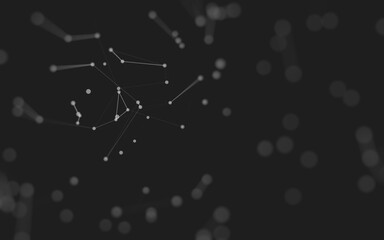 Abstract background. Molecules technology with polygonal shapes, connecting dots and lines. Connection structure. Big data visualization.