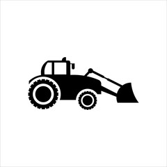 Bulldozer tractor icon.l, logo illustration. Vector graphics