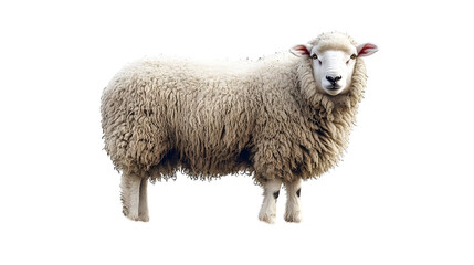 Sheep Stands Isolated on White Background