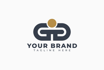 Initial GD with Human Person Icon Logo Design