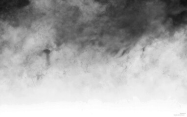 black smoke or fog isolated on white background.	