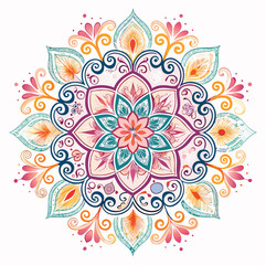 Beautiful colourful mandala round ornament art
