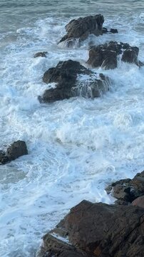 waves and rocks in Byron Bay