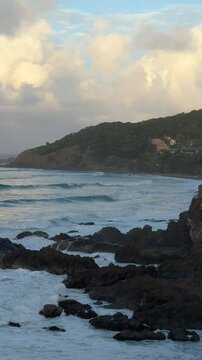 sunset over the sea in byron bay 