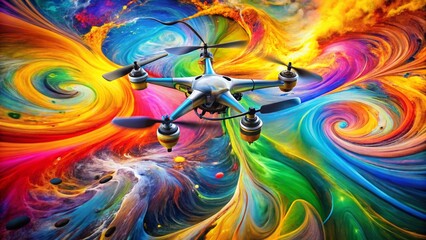 Aerial Drone View Abstract Brushstrokes Educational Poster Background