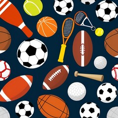 Various Sport Equipments On Grass
